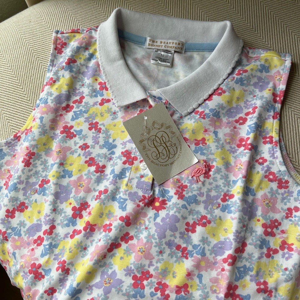 The Beaufort Bonnet Company girls sleeveless polo size 12